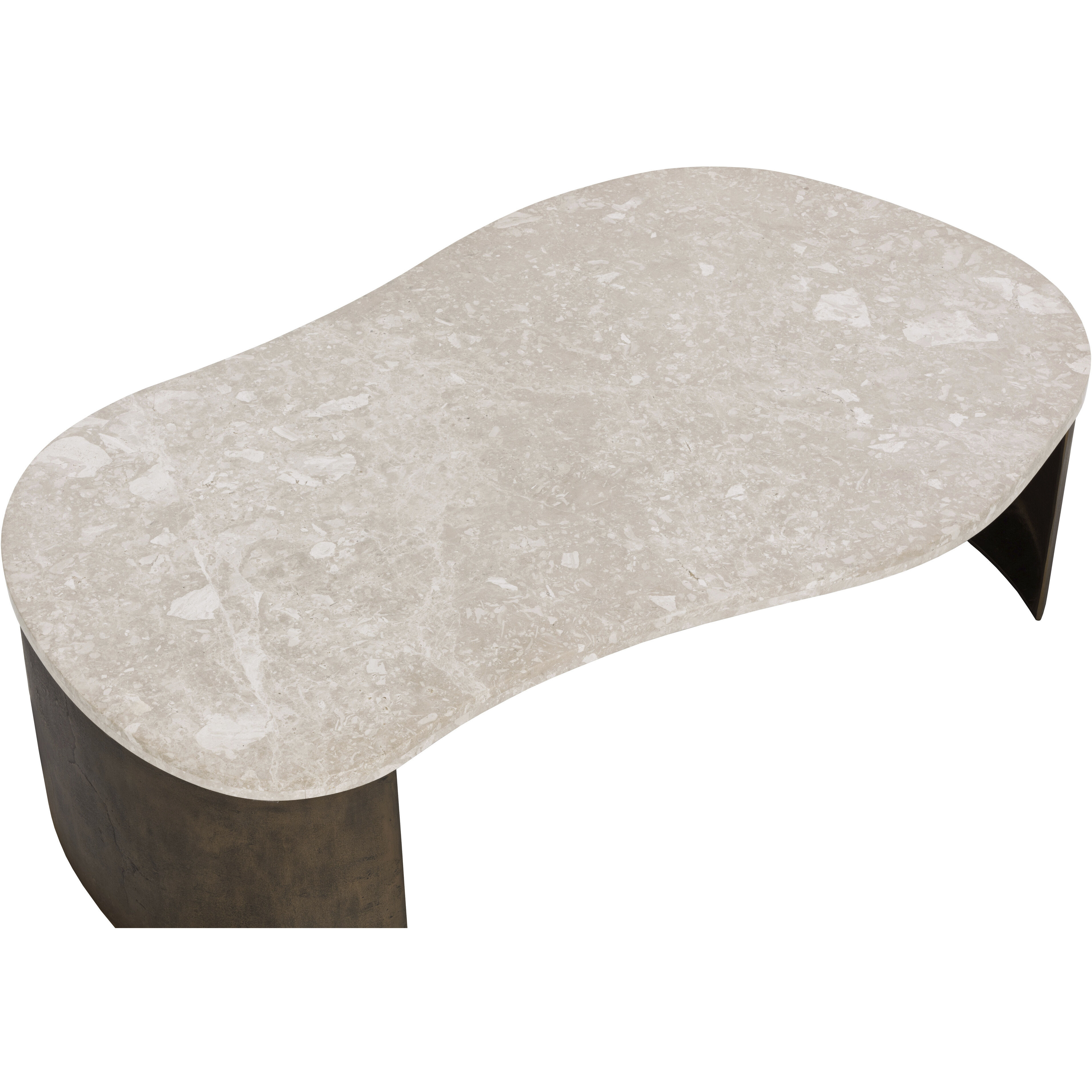 Nafisa 63 X 40 inch Cream / Antique Bronze Coffee Table